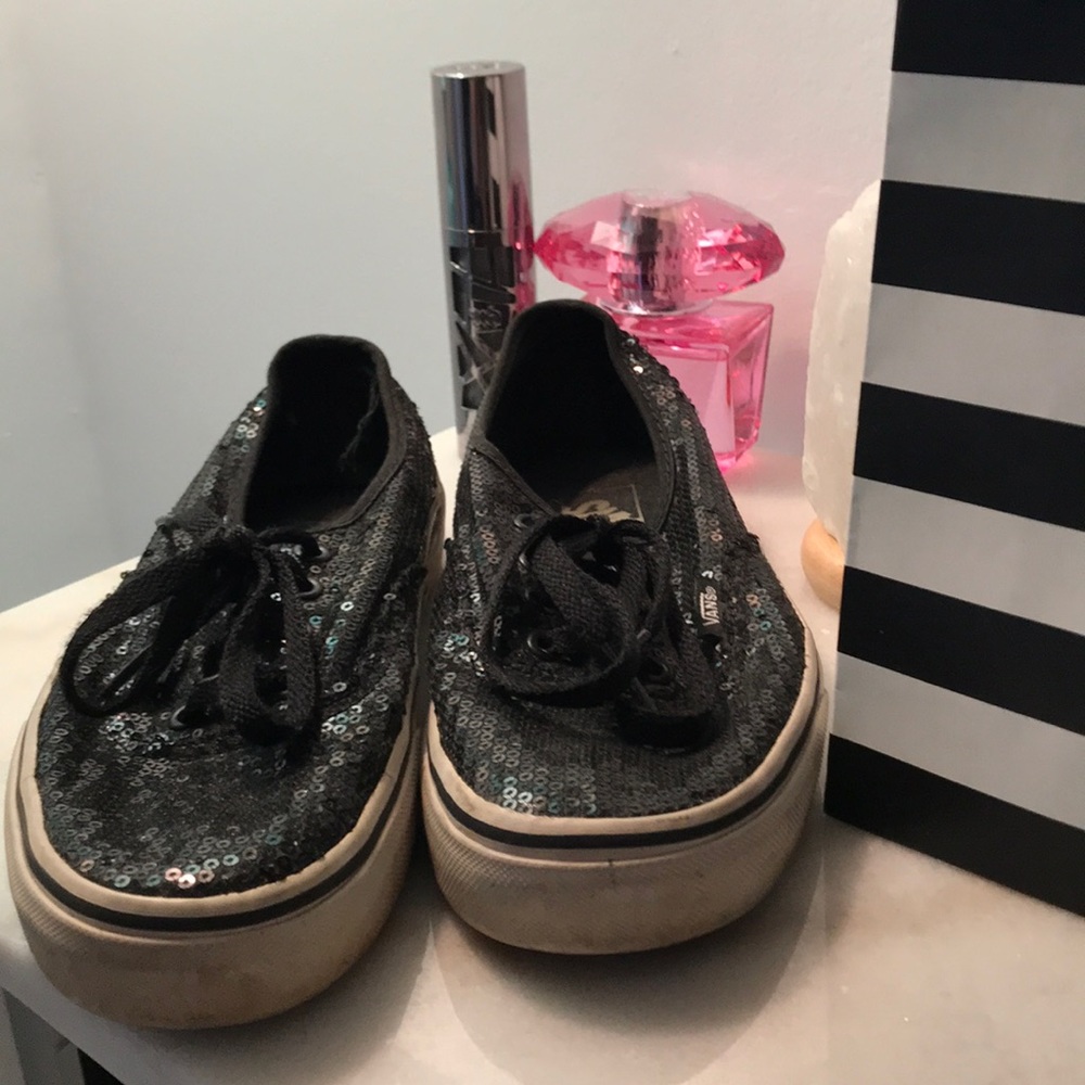 Black Sequin Vans